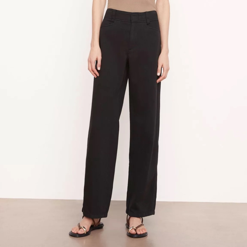 High-Waist Washed Casual Pant